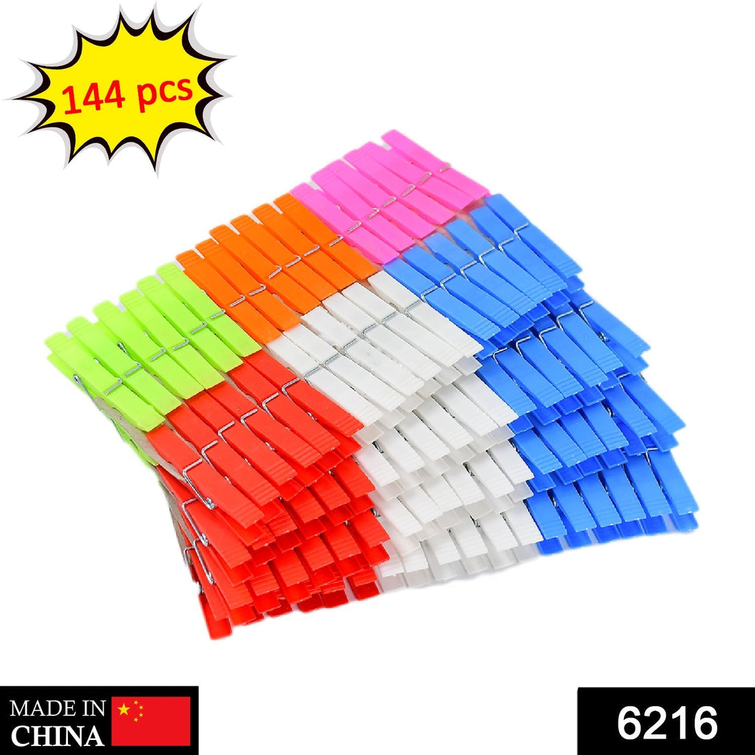 Multi Purpose Plastic Clothes Clips for Cloth Drying Clips (set of 144Pc)